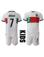 Portugali Cristiano Ronaldo #7 Vieraspaita Lasten MM-kisat 2022 Lyhythihainen (+ shortsit)